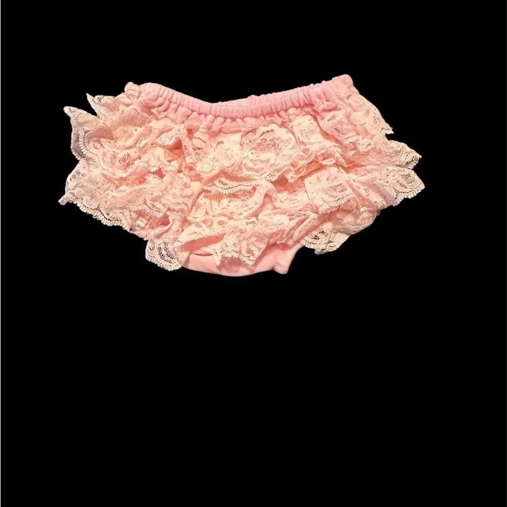 Vintage Pink Lace Trim Baby Bloomers size 9 moths